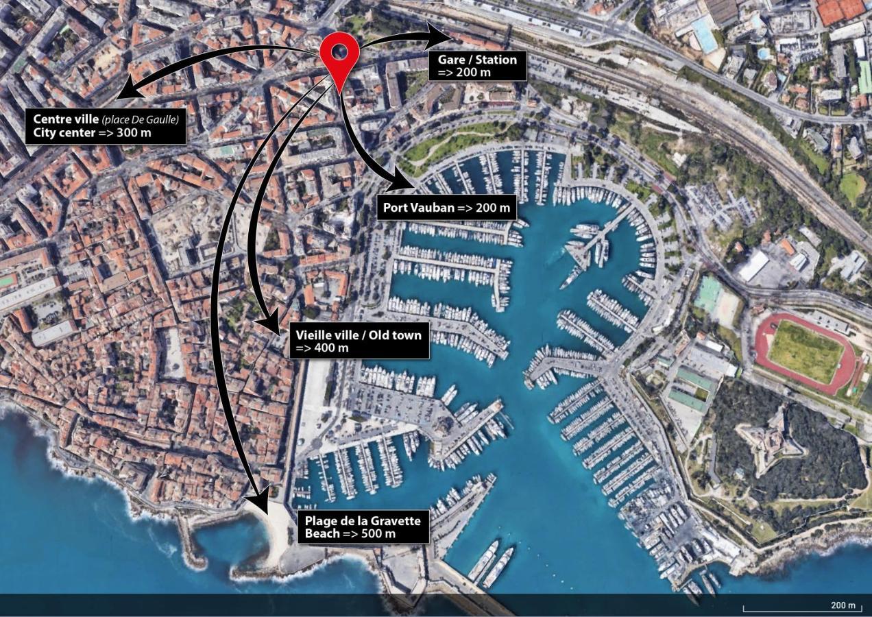 3P Central Refait A Neuf - Parking L430Cm X W275Cm Antibes Dış mekan fotoğraf